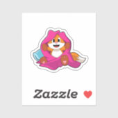 Sticker Renard avec Coussin et couverture (Feuille)