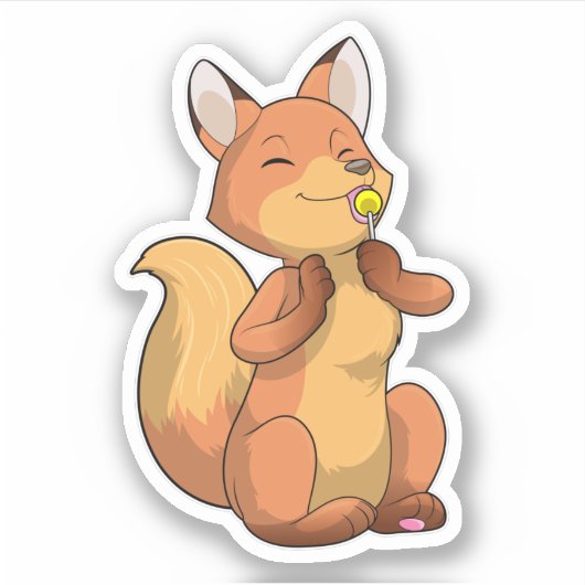 Sticker Renard avec Lollipop (Devant)