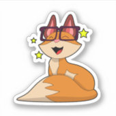 Sticker Renard avec lunettes (Devant)