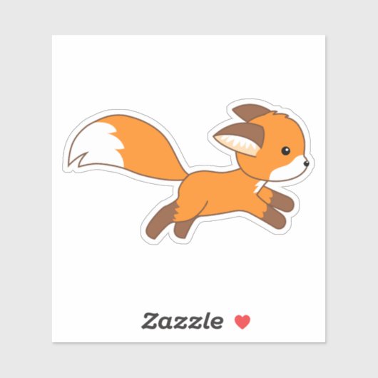 Sticker Renard coureur mignon (Feuille)