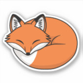 Sticker Renard de dessin animé endormi (Devant)