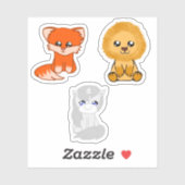 Sticker Renard des combats de feu, Liam Lion, Licorne peu (Feuille)