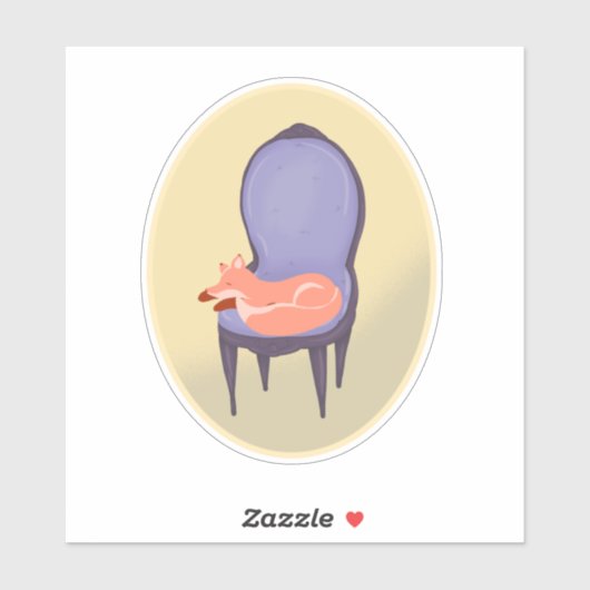 Sticker Renard dormant (Feuille)