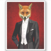 Sticker Renard En Costume De Soirée, Portrait (Devant)