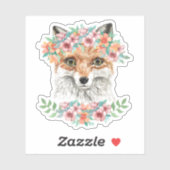 Sticker Renard floral (Feuille)