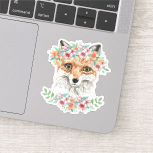 Sticker Renard floral
