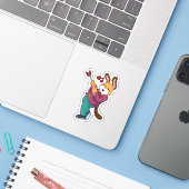 Sticker Renard marié en costume (Ordinateur portable avec iPhone)