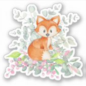 Sticker Renard mignon et verdure (Devant)