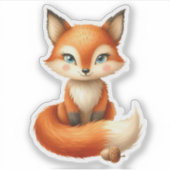 Sticker Renard mou avec maïs (Devant)