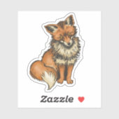 Sticker Renard rouge (Feuille)