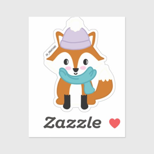 Sticker Renard uni (Feuille)