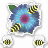 Sticker Rencontre des abeilles sur la Fleur Bleue (Devant)