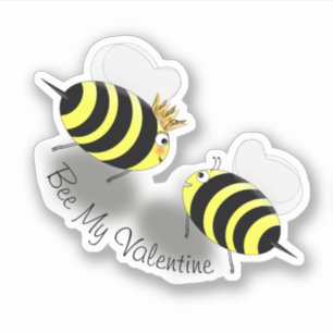 Sticker Rencontre d'un couple d'abeille et de reine abeill