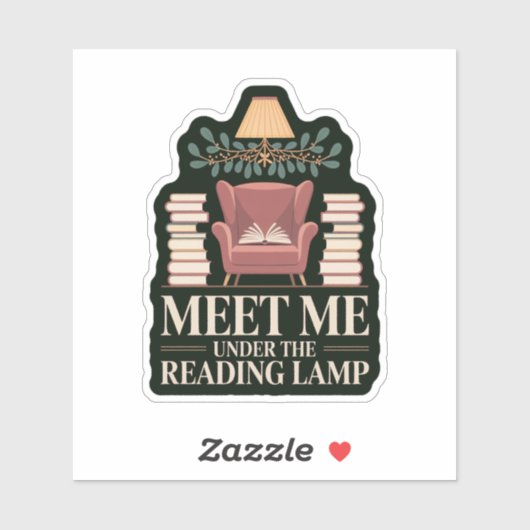 Sticker Rencontre-moi sous la lampe de lecture Cozy Holida (Feuille)