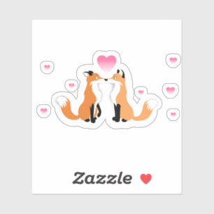 Sticker Rendez-vous au renard de la Saint-Valentin