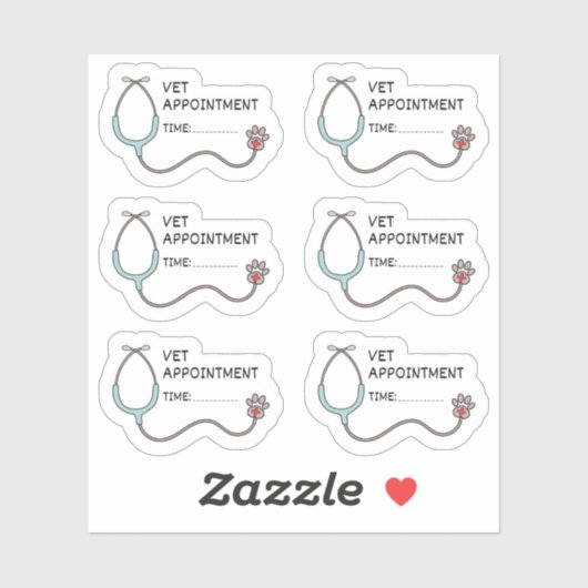 Sticker Rendez-vous vétérinaire Rappel de santé pour anima (Feuille)