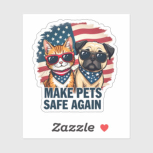 Sticker Rendre les animaux de compagnie en sécurité Trump 