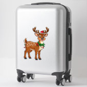 Sticker Renne de dessin animé joyeux (Sur valise)