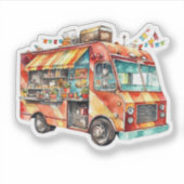 Sticker Repas de camion de nourriture sur roues (Devant)