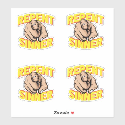 Sticker Repentir Sinner Jésus t'aime (Feuille)