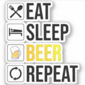 Sticker Répétition de la bière de sommeil (Devant)