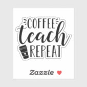 Sticker Répétition de l'enseignement du café | Amoureux du (Feuille)