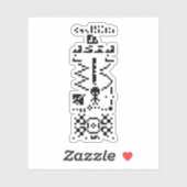 Sticker Réponse du message binaire Arecibo (Feuille)