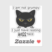 Sticker Repose Sa Face Noir Chat - Avantages PACR (Feuille)