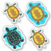 Sticker Reptiles Tortue Forme Jaune (Devant)