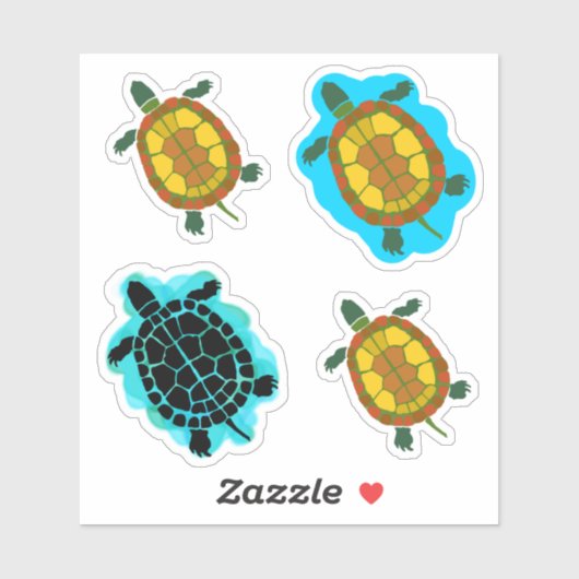 Sticker Reptiles Tortue Forme Jaune (Feuille)