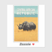 Sticker République centrafricaine Illustration Art Voyage (Feuille)