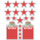 Sticker RÉPUBLIQUE DE CALIFORNIE Drapeau d'État Red Star D (Devant)