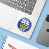 Sticker République de l'Alberta WEXIT (Ordinateur portable avec iPhone)