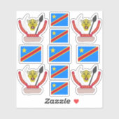 Sticker République démocratique du Congo - symboles nation (Feuille)
