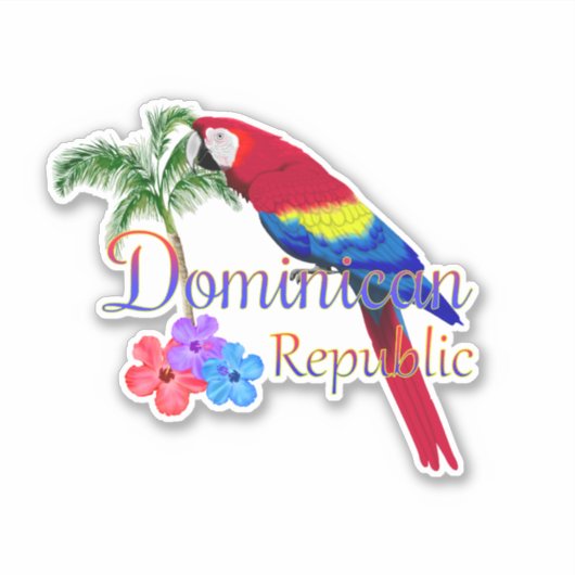 Sticker République Dominicaine Tropical (Devant)