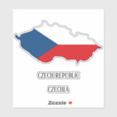 Sticker République Tchèque Drapeau Charme Carte Patriotiqu (Feuille)