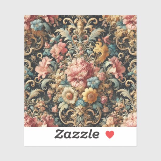 Sticker Requiem pour Arcana – Conception florale gothique (Feuille)