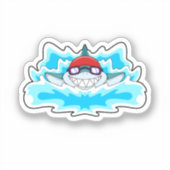 Sticker Requin à nager avec lunettes de natation (Recto)