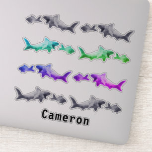 Sticker Requin après plus petit Motif d'argile de poisson 