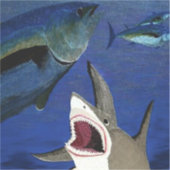 Sticker Requin attaquant l'autocollant thon (Devant)
