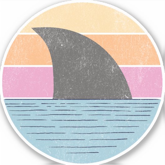 Sticker Requin au coucher du soleil (Devant)