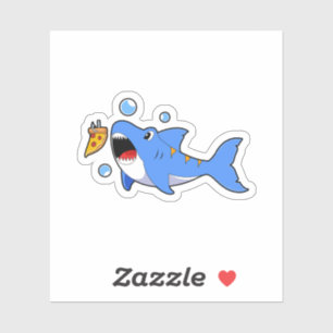 Sticker Requin avec pizza comme appât