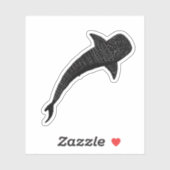 Sticker Requin baleine noir et blanc (Feuille)