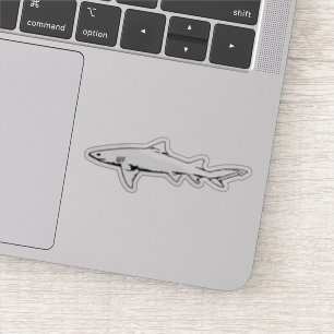 Sticker Requin blanc de silhouette de natation grand