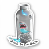 Sticker Requin Dans La Bouteille (Devant)