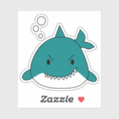 Sticker Requin de dessin animé (Feuille)
