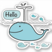 Sticker requin dit bonjour (Devant)