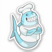 Sticker Requin en chef avec tablier de cuisine (Recto)