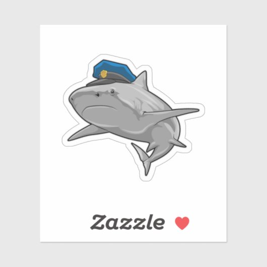 Sticker Requin en tant que policier Police (Feuille)