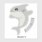Sticker Requin gris mignon (Feuille)